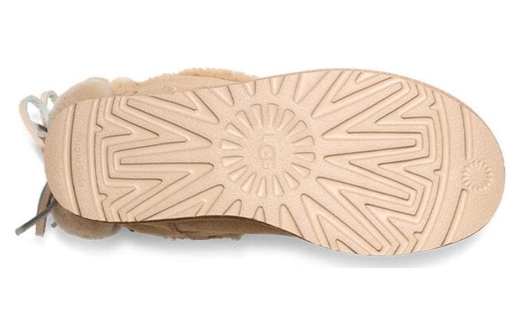 Классические женские короткие ботинки UGG с двойным бантом, горчичное семя