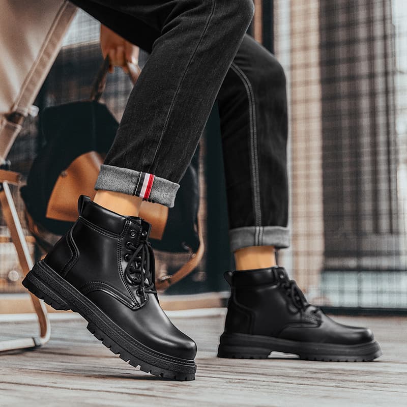 Ботинки HUANAI Martin, мужские, черный/желтый/хаки