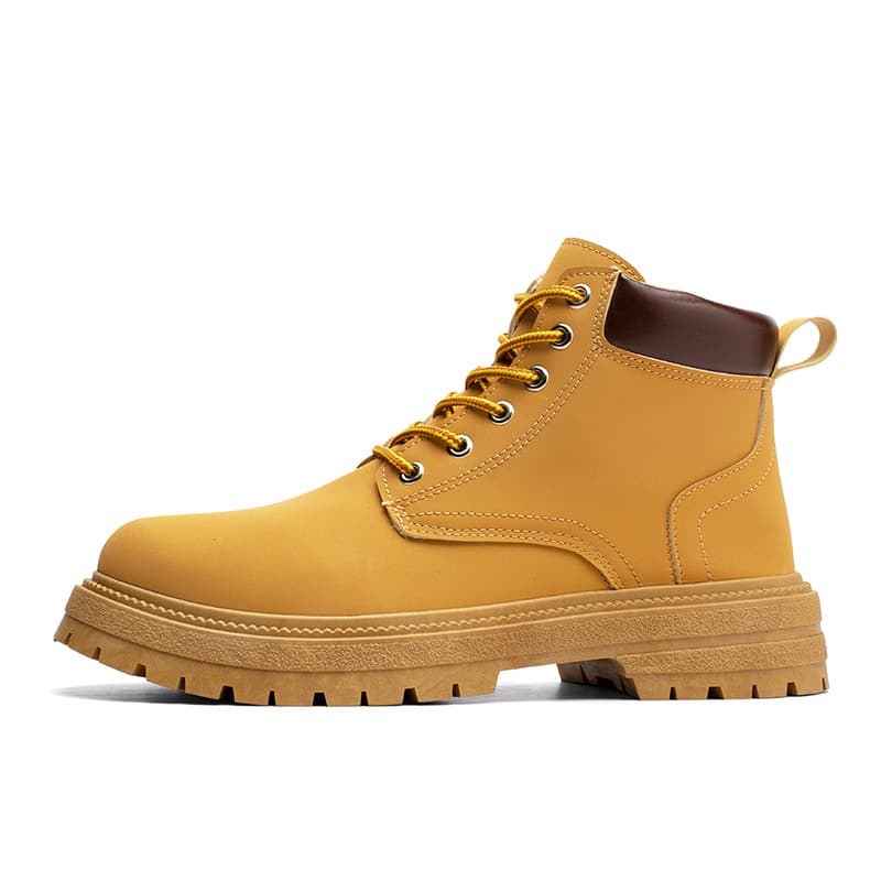 HUANAI Martin Boots Men's Black/Yellow/Khaki