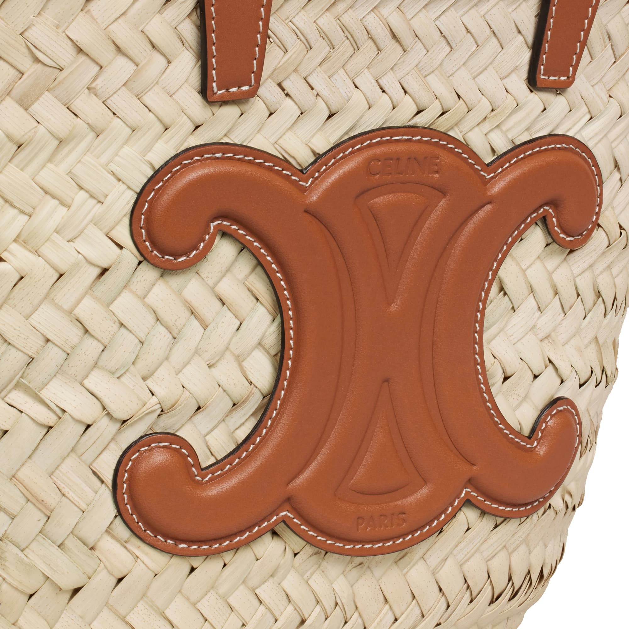 Сумка CELINE CLASSIC PANIER из рафии, пальмовые листья и телячья кожа