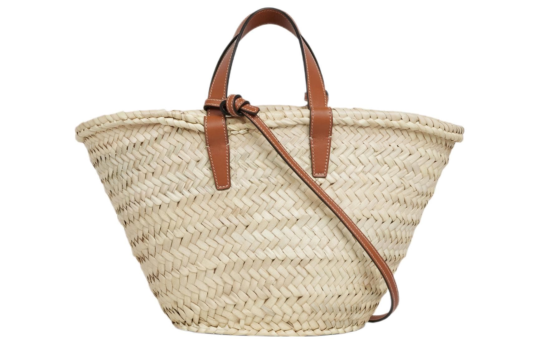 Сумка CELINE CLASSIC PANIER из рафии, пальмовые листья и телячья кожа