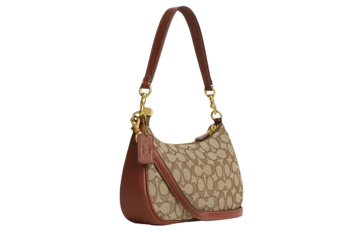 COACH Disney/Disney Collaboration Teri Ткань с кожаной сумкой через плечо, сумочкой, сумкой через плечо Женская коричневая