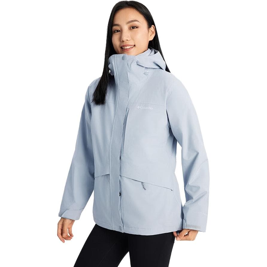 Водонепроницаемая и ветрозащитная ветрозащитная куртка Columbia для походов на открытом воздухе, женская светло-синяя