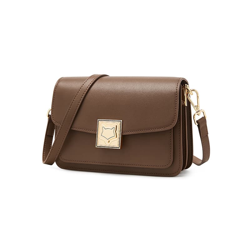 Маленькая квадратная сумка FOXER из коровьей кожи, маленькая женская сумка на плечо, черный/кофейный цвет