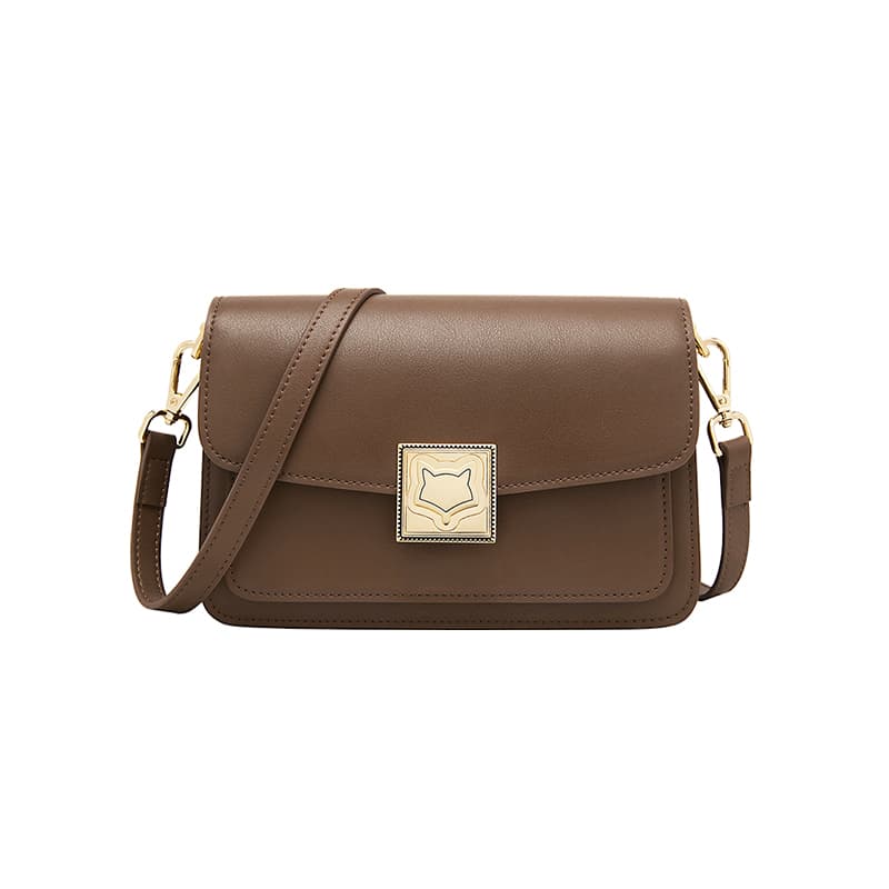 Маленькая квадратная сумка FOXER из коровьей кожи, маленькая женская сумка на плечо, черный/кофейный цвет