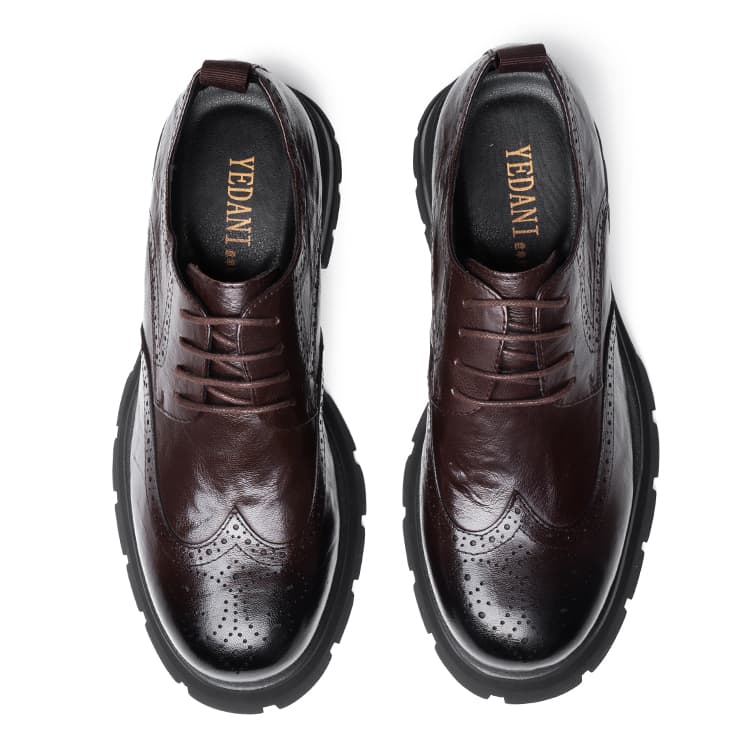 YEDANI Повседневная кожаная обувь Мужская низкая обувь Черная