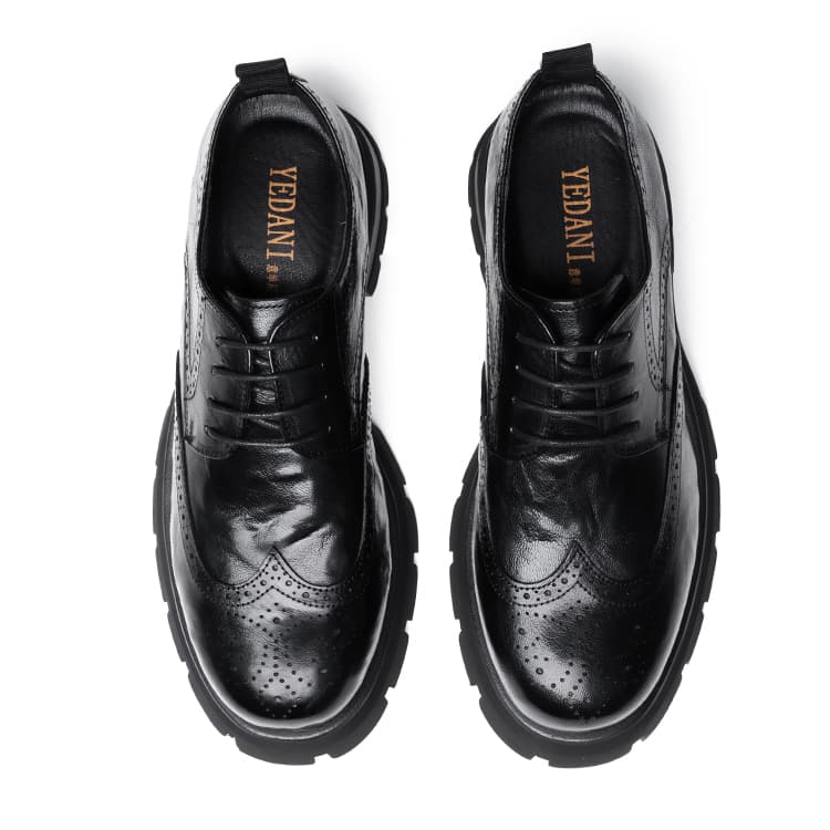 YEDANI Повседневная кожаная обувь Мужская низкая обувь Черная