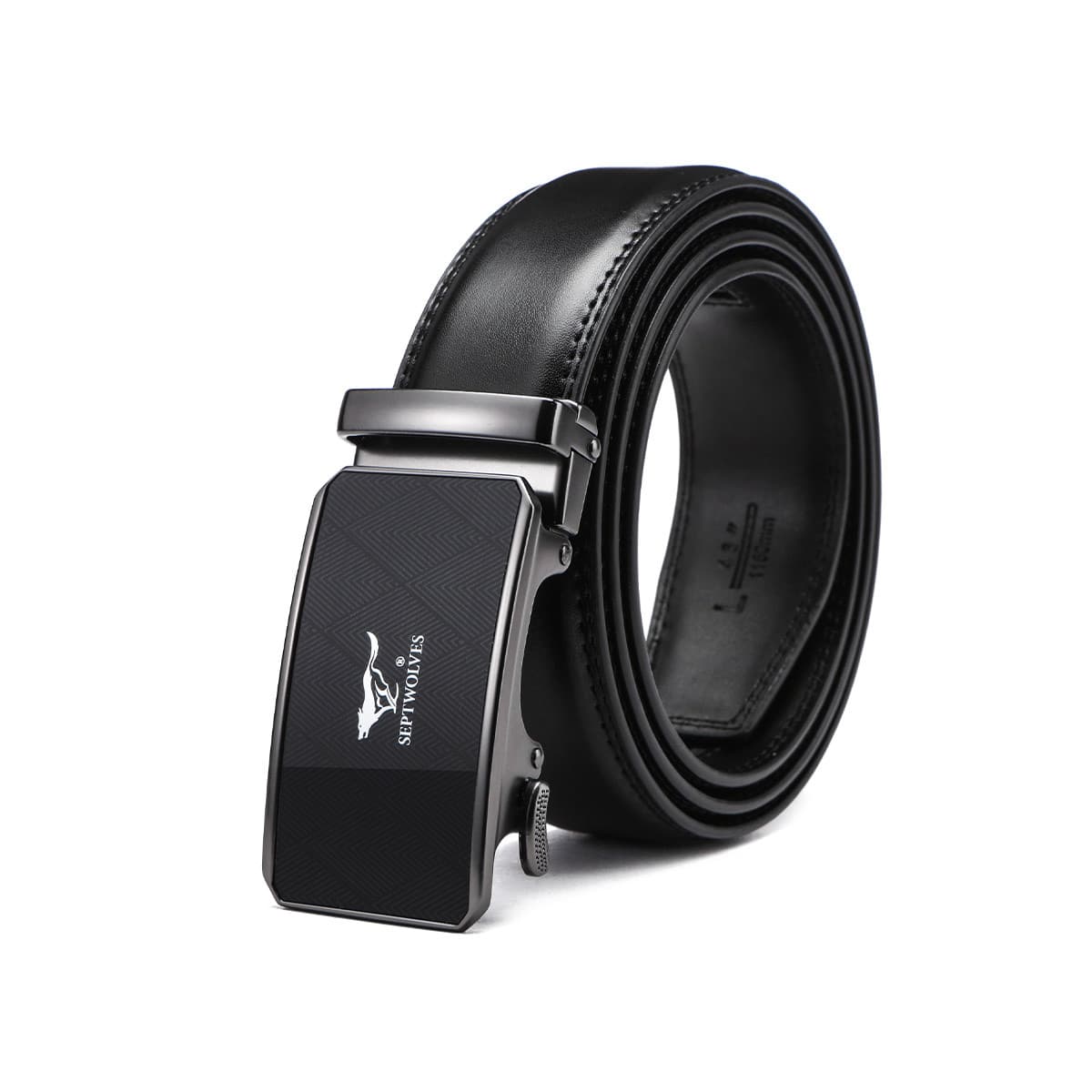 Мужской ремень SEPTWOLVES из спилка коровьей кожи с автоматической пряжкой, ширина 3,5 см