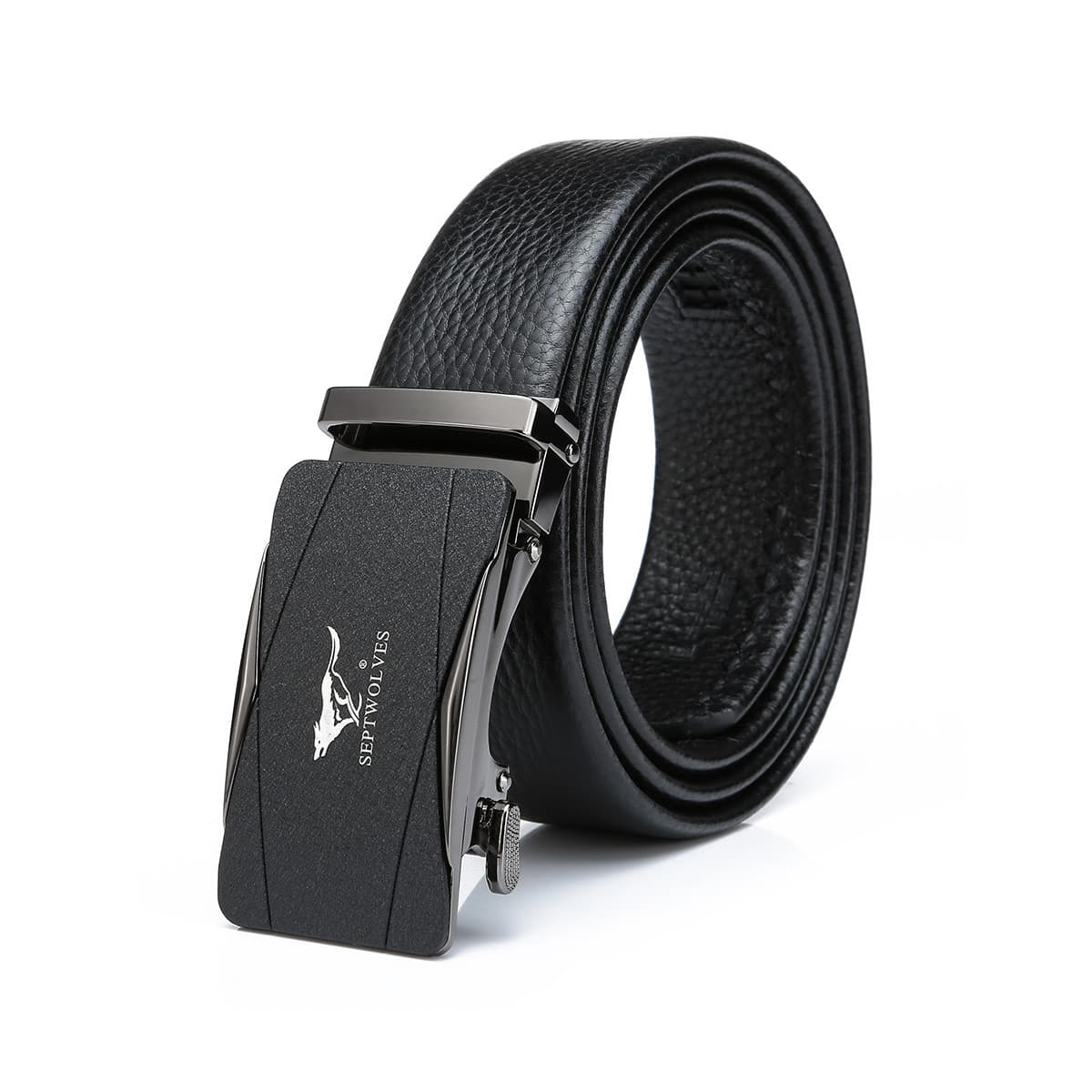 Мужской ремень SEPTWOLVES из коровьей кожи с автоматической пряжкой, ширина 3,5 см