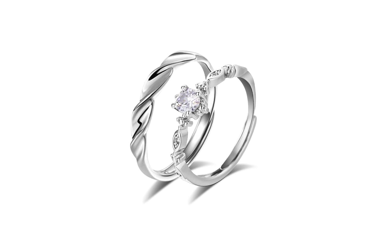 Кольца COPI с цирконом унисекс, серебро