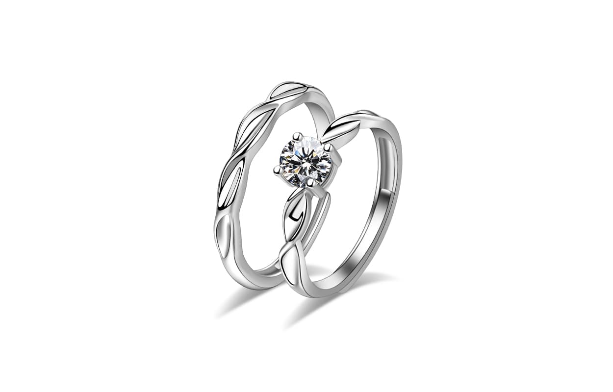 Кольца COPI с цирконом унисекс, серебро