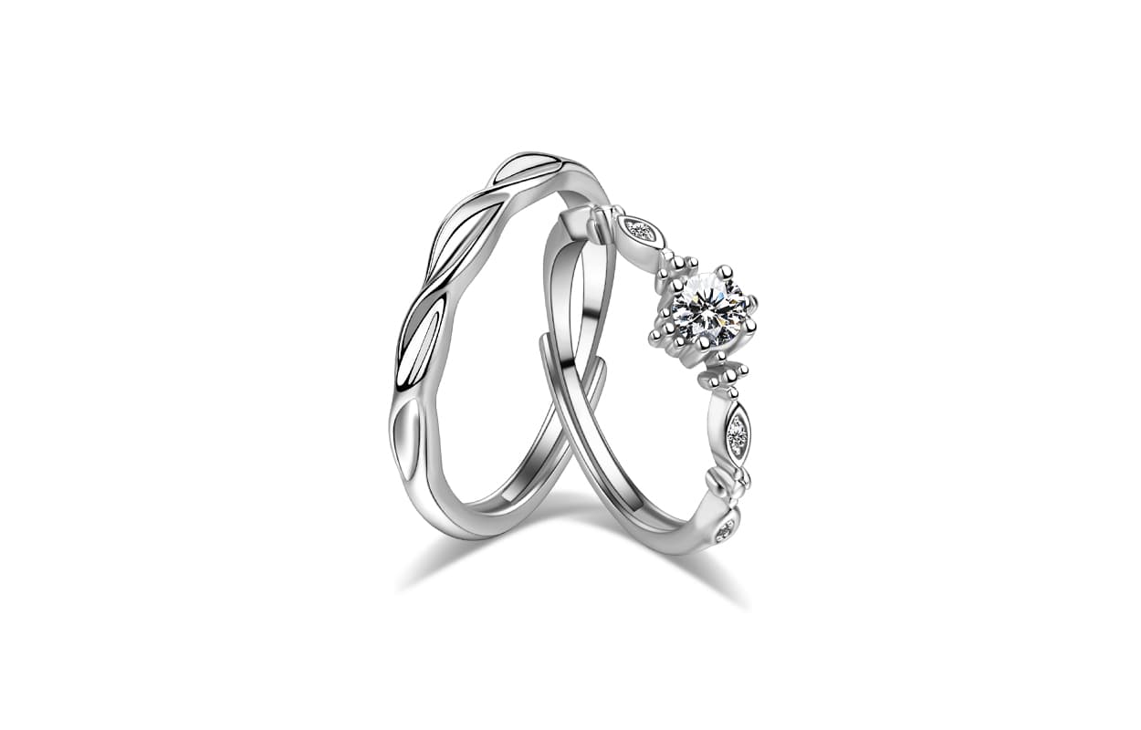 Кольца COPI с цирконом унисекс, серебро