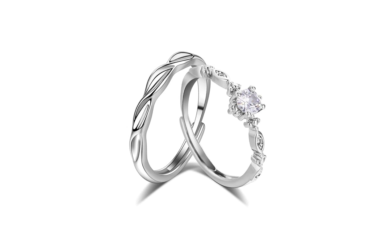 Кольца COPI с цирконом унисекс, серебро