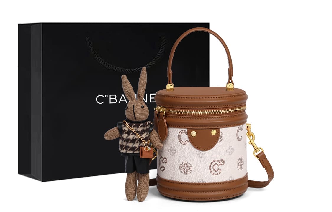 C°BANNER Маленькая круглая сумка из синтетической кожи, ведро для процветания, сумка для мобильного телефона, сумка через плечо, обычная женская кофейная сумка