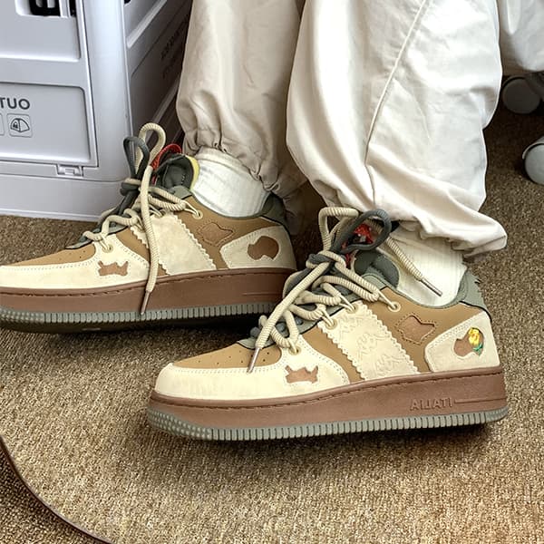 Kappa Нескользящие, устойчивые к истиранию низкие кеды для скейтборда, женские латте, кофе/бетон, серый