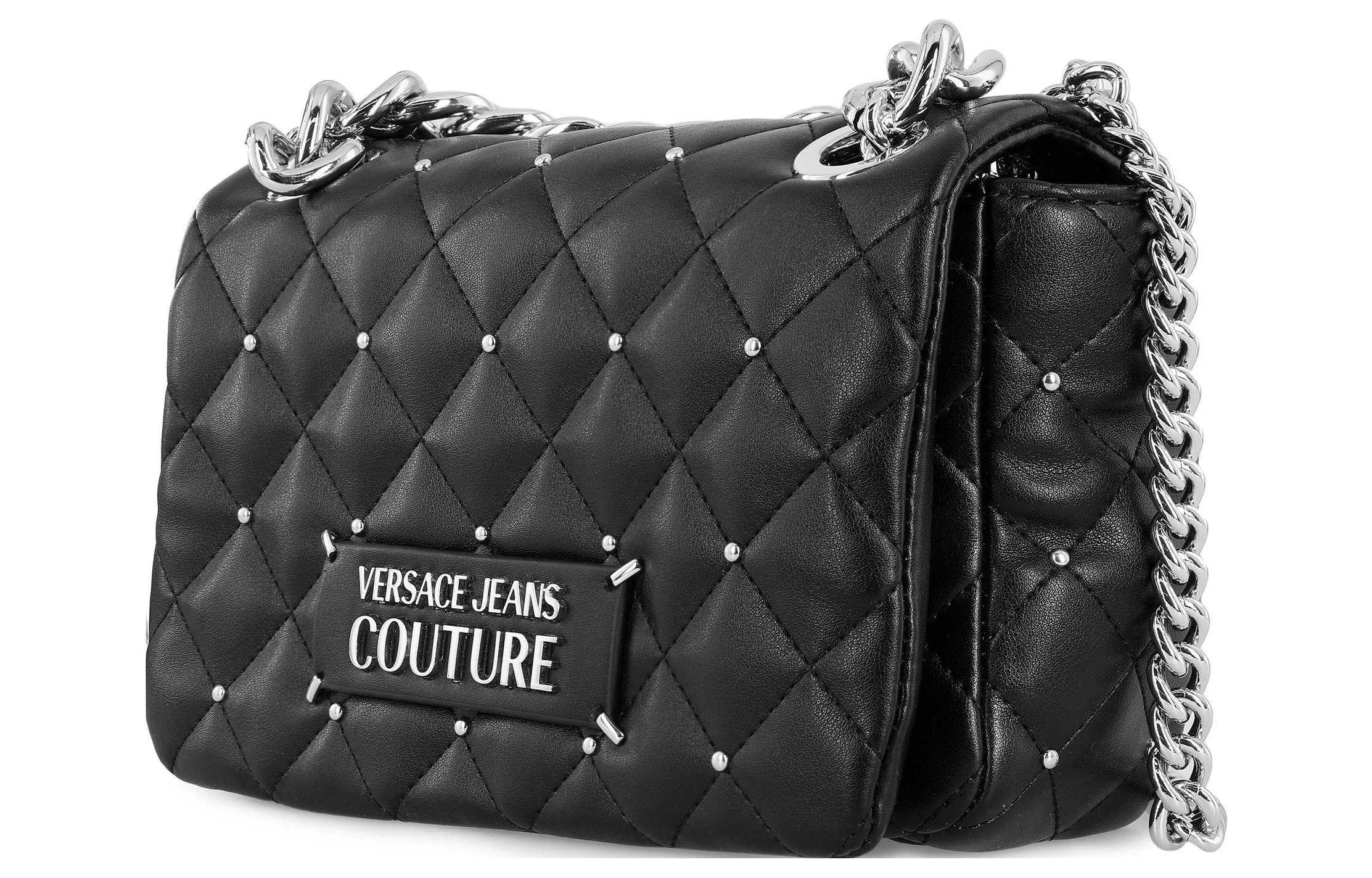 VERSACE JEANS COUTURE Сумка через плечо из полиуретана, сумка через плечо, обычная женская, черная
