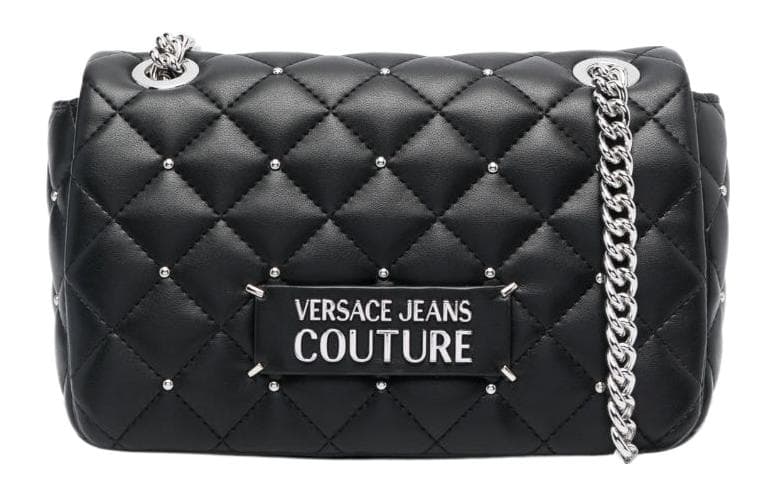 VERSACE JEANS COUTURE Polyurethane Shoulder Bag, Crossbody Bag Regular Women's Black