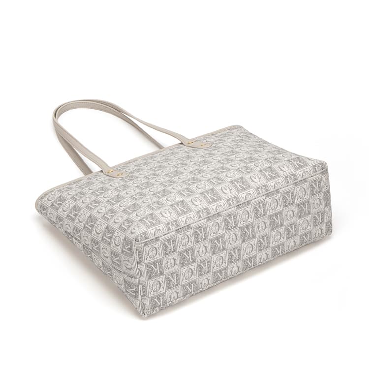 CinvaiKrose Сумка на одно плечо из ПВХ, большая сумка с монограммой, большая женская льняная сумка серого/хаки