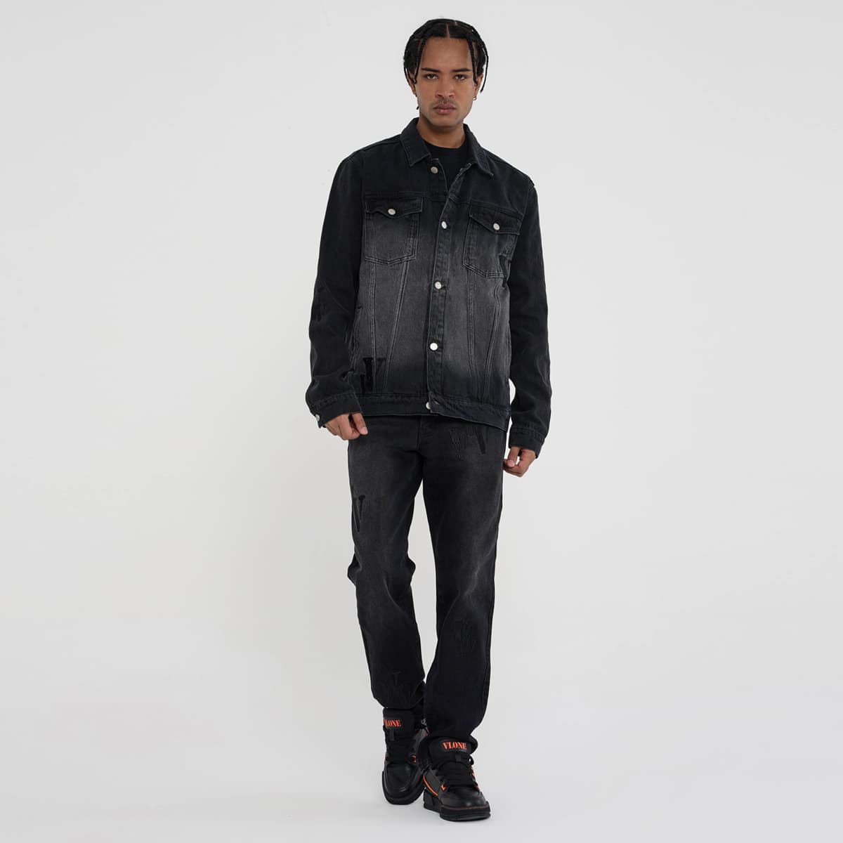 Джинсы VLONE унисекс для пар, черные