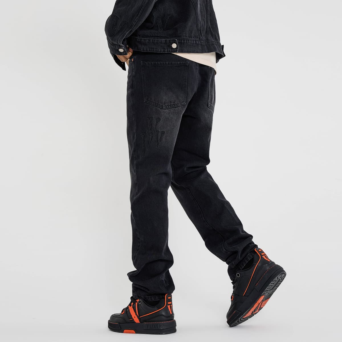 Джинсы VLONE унисекс для пар, черные