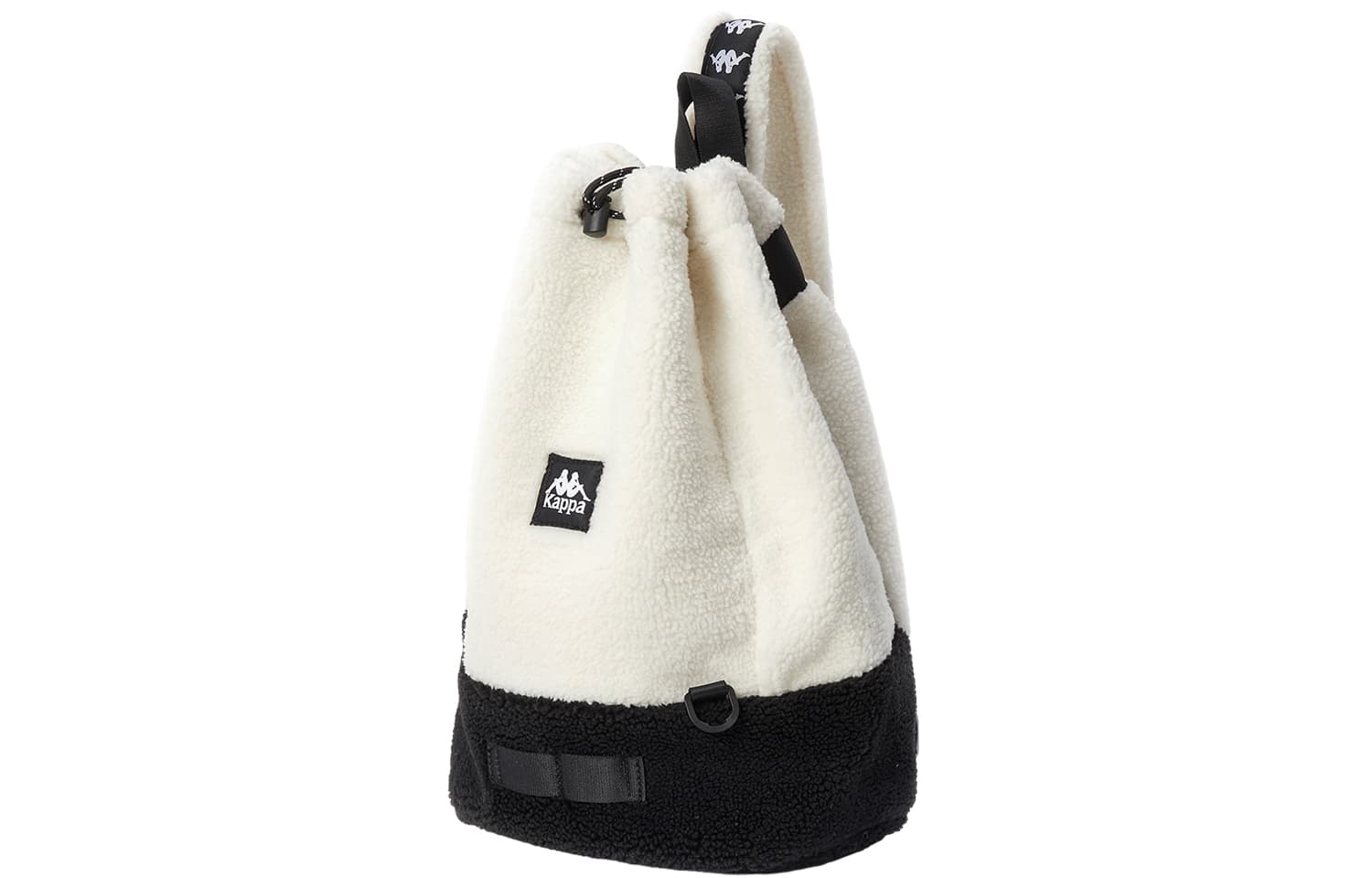 Каппа Сумка-ведро из полиэстера с завязками из овечьей шерсти Текстурная сумка через плечо Сумка-слинг Большая унисекс Корейская белая