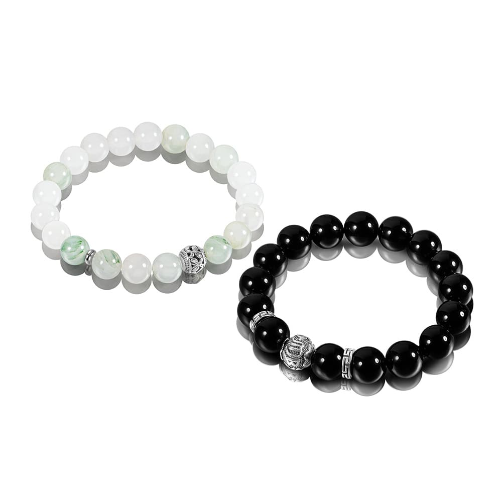 SWEET PLANET Обсидиановый парный браслет из бисера унисекс