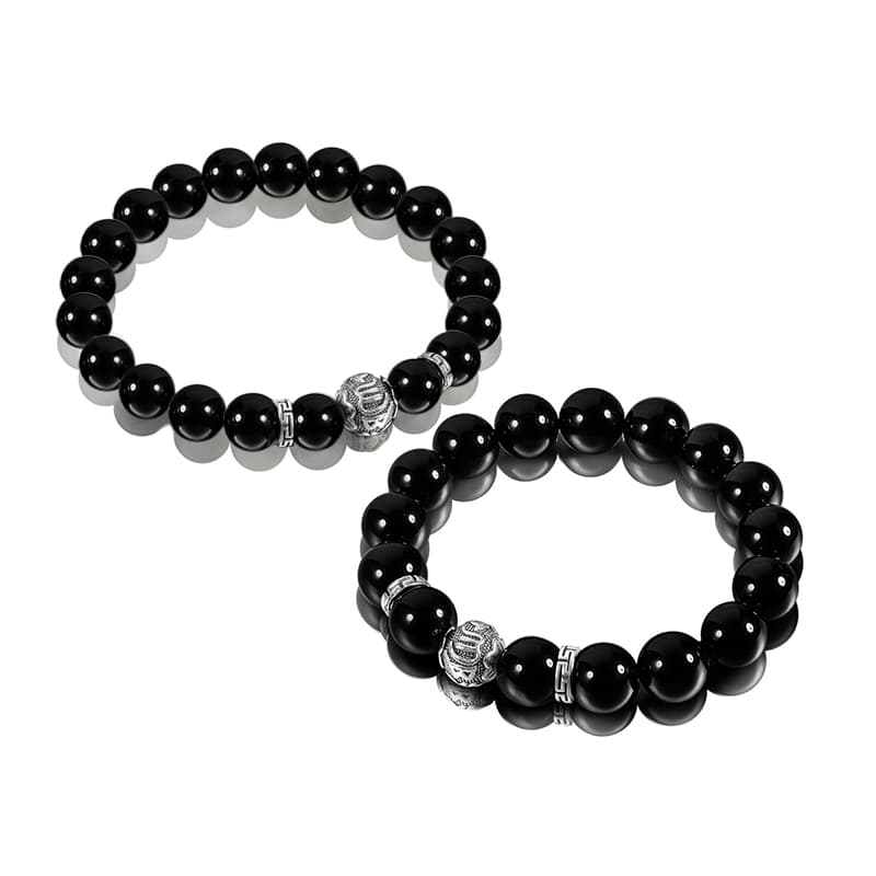 SWEET PLANET Обсидиановый парный браслет из бисера унисекс