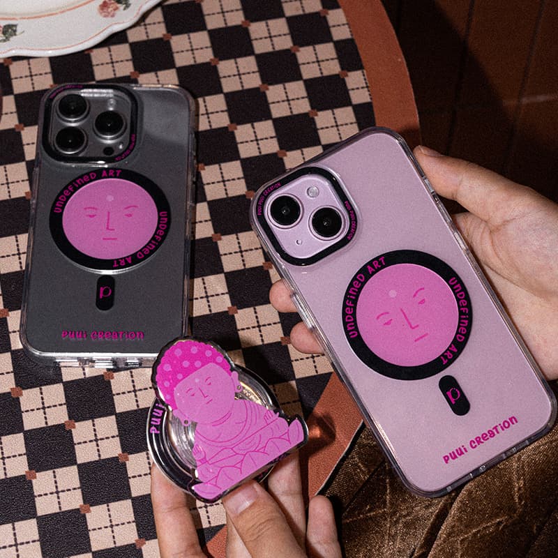 Прозрачные необычные розовые чехлы для телефонов Puui для iPhone15Promax/14Promax/13Proma Apple Magnetic