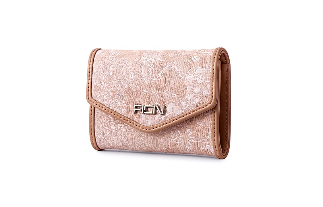 FION Fabric With Cow Leather Wallet Trumpets Women's Pink