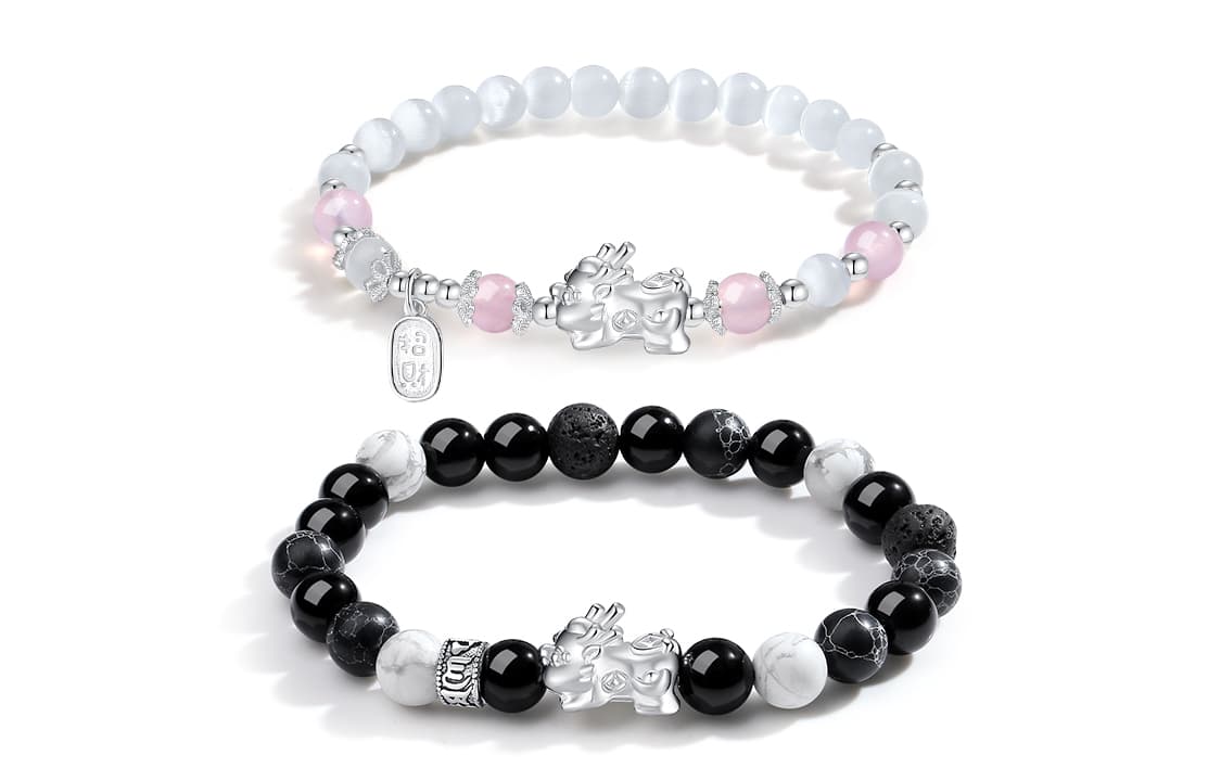 YINCHIE Обсидиановые браслеты унисекс