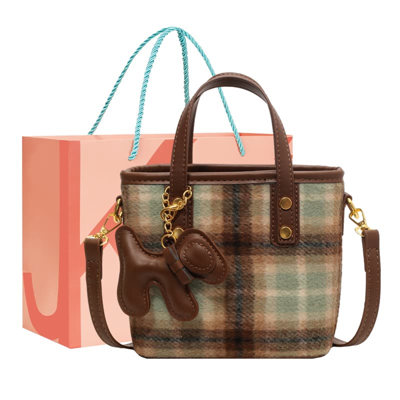 JANE KLAIN Сумки на одно плечо из ткани с синтетической кожей Женские кофейно/зеленые