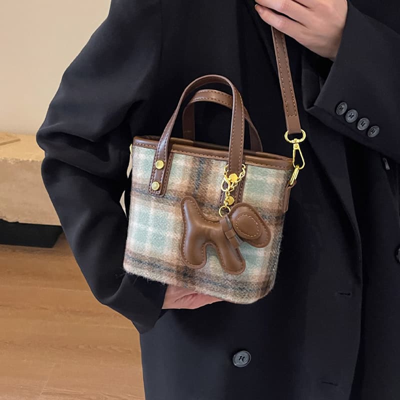 JANE KLAIN Сумки на одно плечо из ткани с синтетической кожей Женские кофейно/зеленые