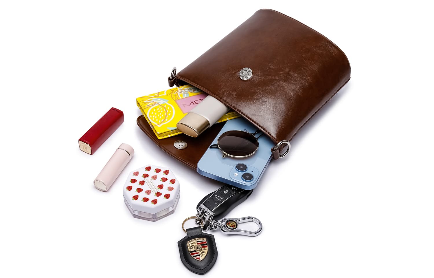 NOMK Сумка через плечо из искусственного меха, сумка через плечо женская, темно-коричневая