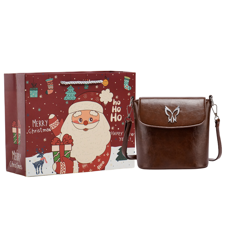 NOMK Сумка через плечо из искусственного меха, сумка через плечо женская, темно-коричневая