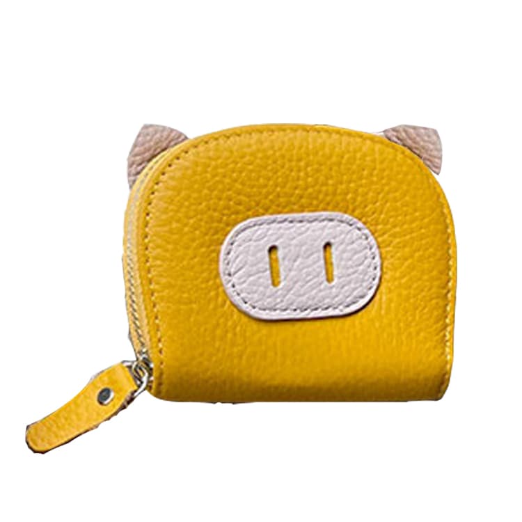 PINK·LAND Чехол для карт из натуральной коровьей кожи Обычный женский Черный/Оранжевый/Океанический Синий/Желтый