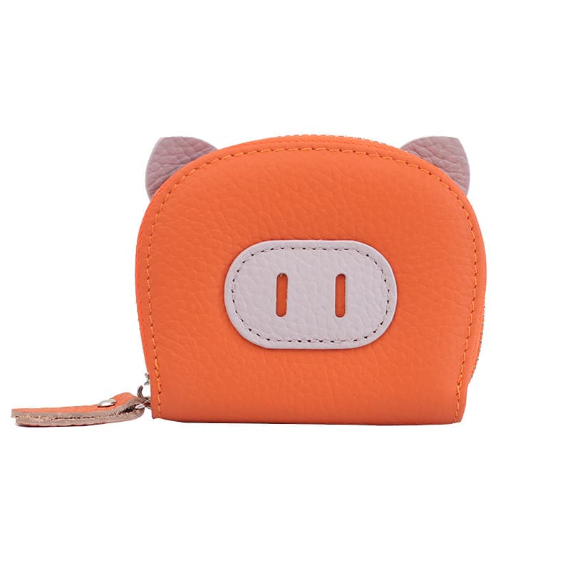 PINK·LAND Чехол для карт из натуральной коровьей кожи Обычный женский Черный/Оранжевый/Океанический Синий/Желтый