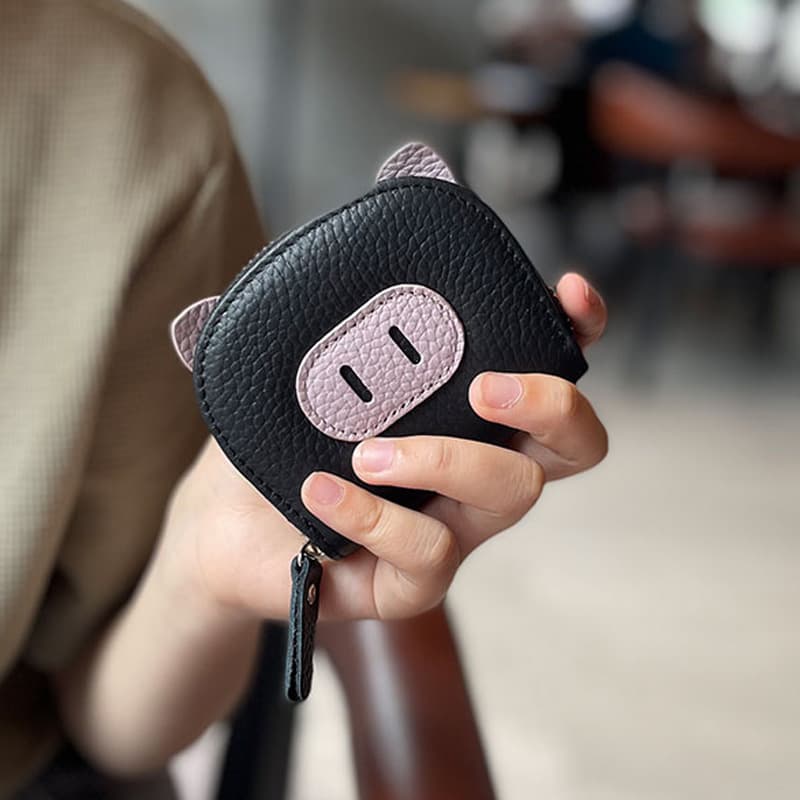 PINK·LAND Чехол для карт из натуральной коровьей кожи Обычный женский Черный/Оранжевый/Океанический Синий/Желтый