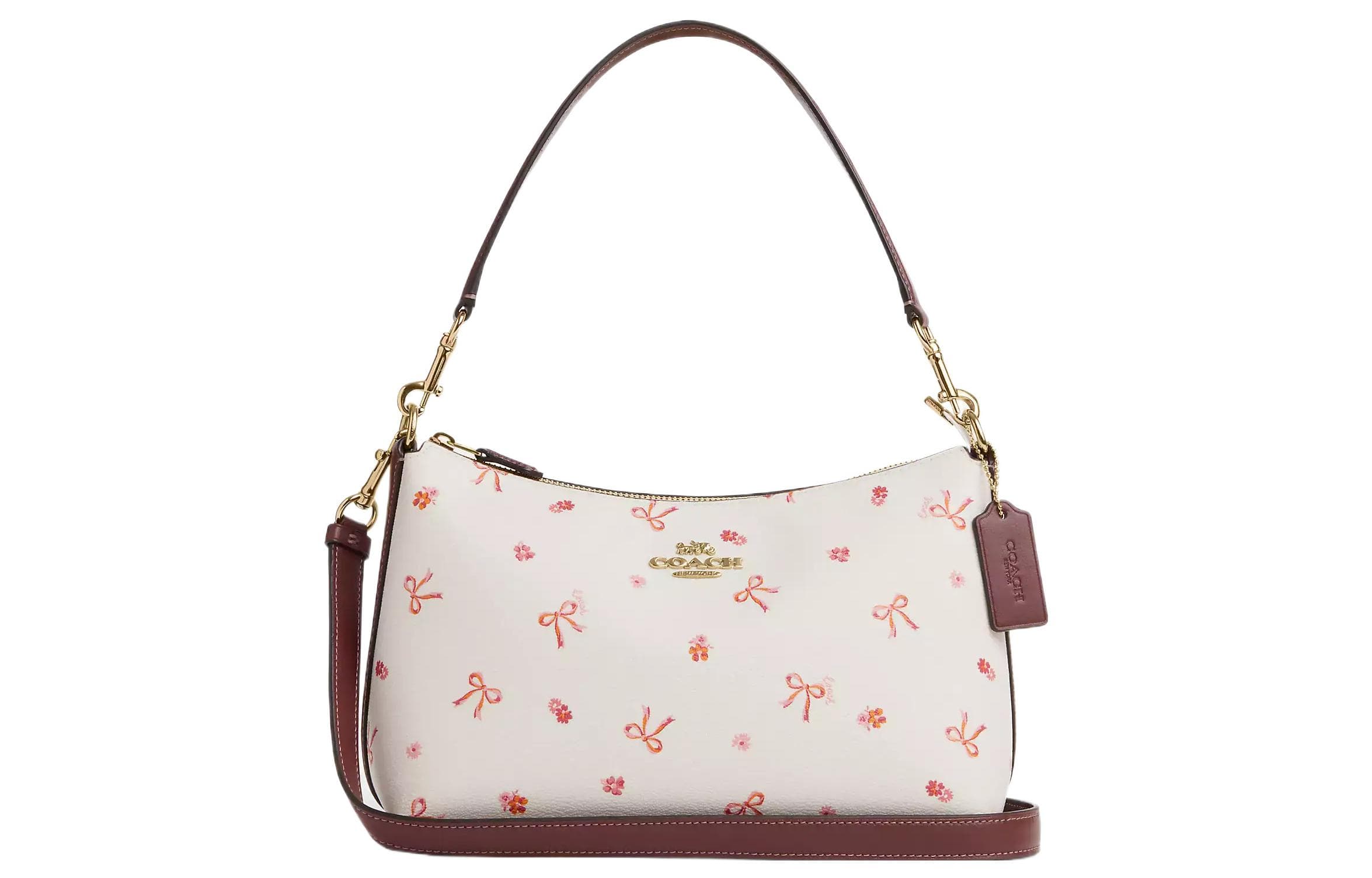 COACH Clara Leather Shoulder Bag Handbags Shoulder Bags Medium Size Women's White