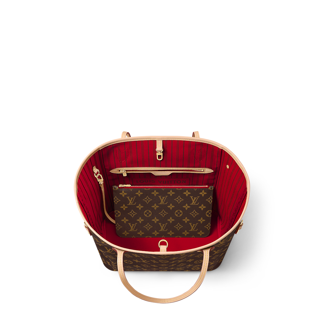 LOUIS VUITTON Neverfull MM Monogram Сумка-тоут Женская Коричневый/Вишневый