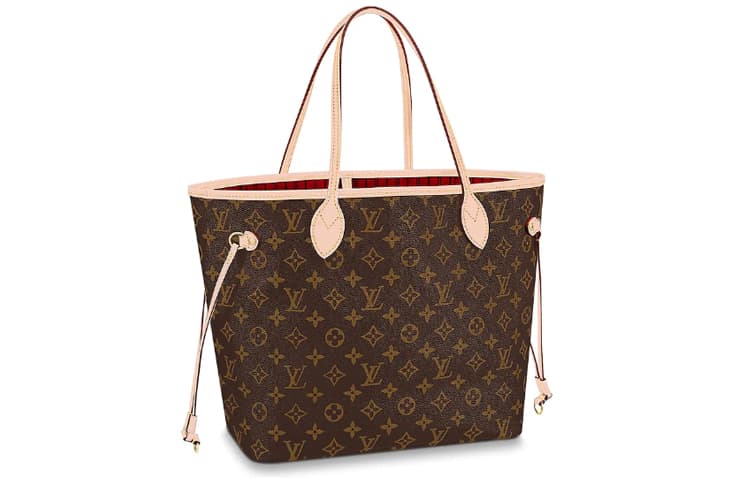 LOUIS VUITTON Neverfull MM Monogram Сумка-тоут Женская Коричневый/Вишневый