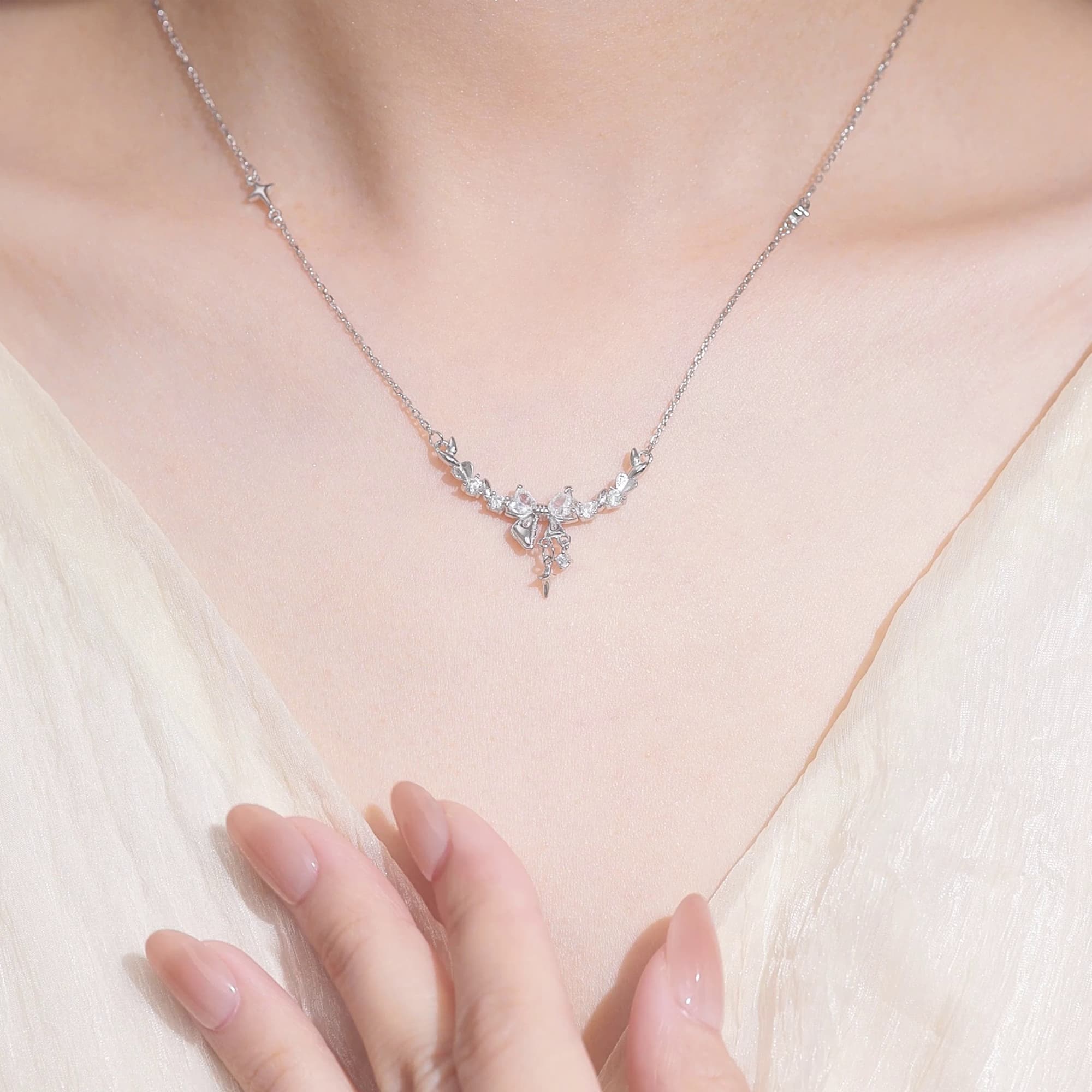 Женские изящные серебряные ожерелья Love Link 999 пробы