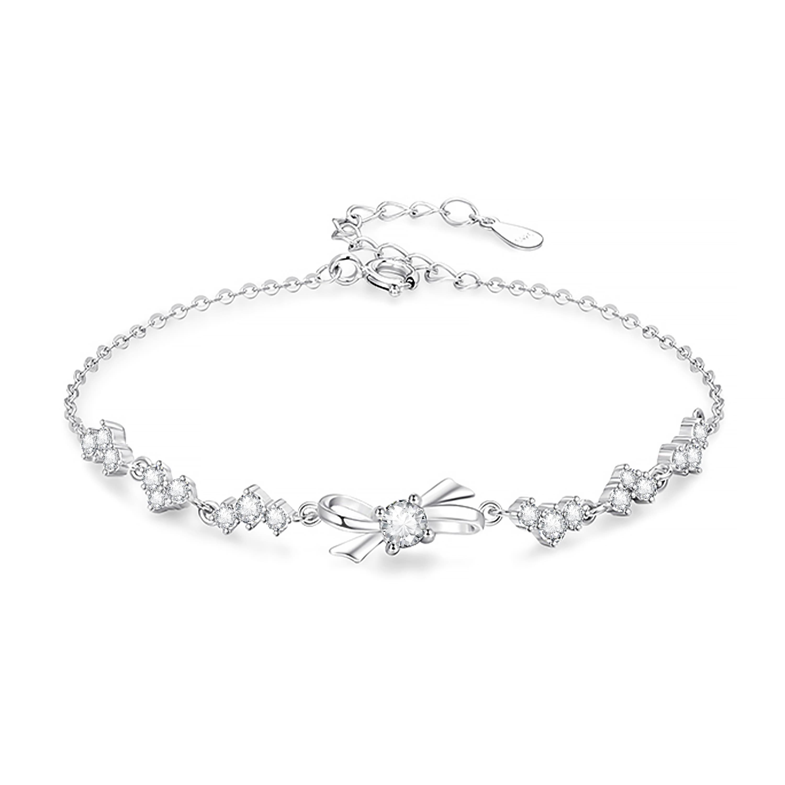 ZSY Серебро 925 999 Тонкий серебряный браслет Женская коробка