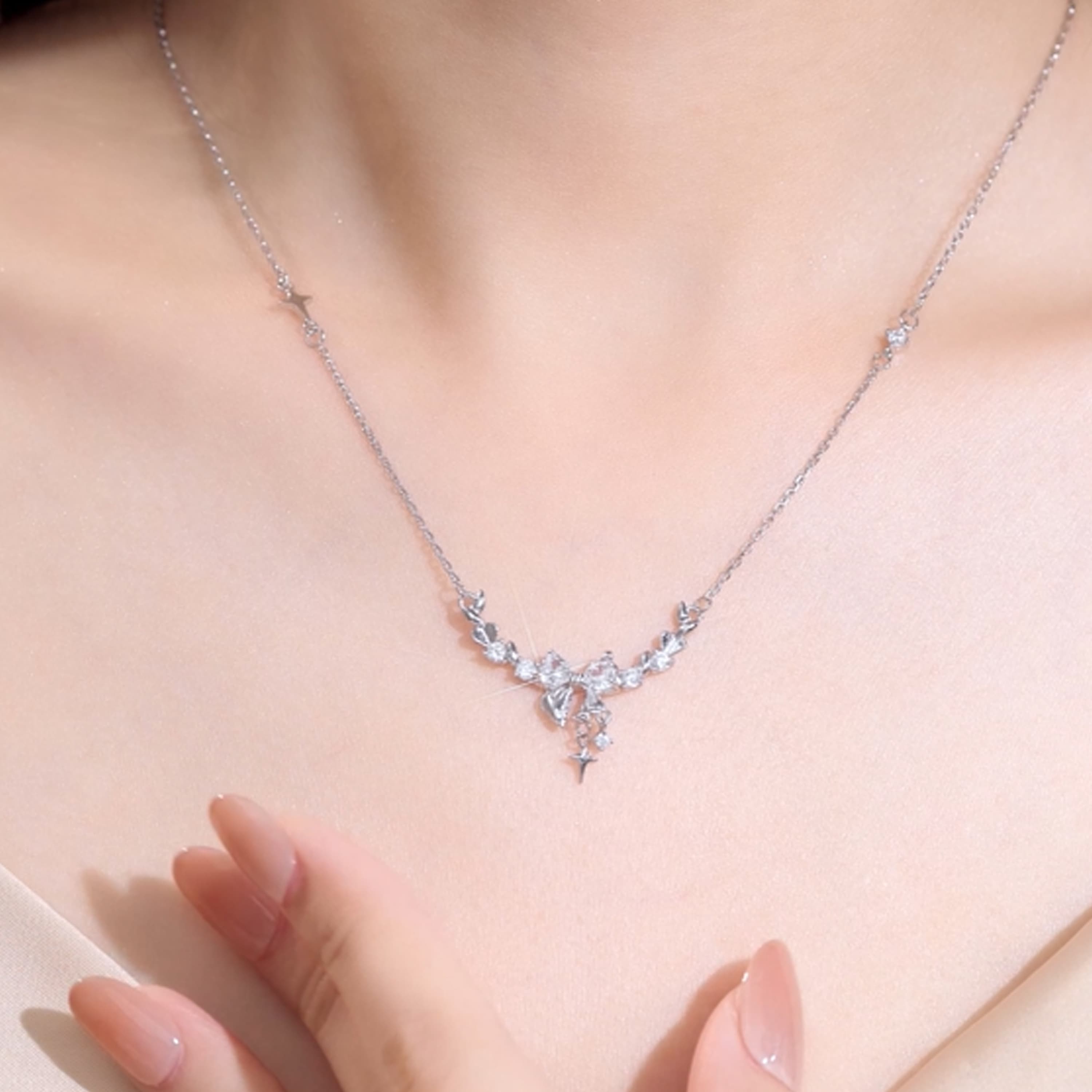 Женские изящные серебряные ожерелья OSSINMI S999