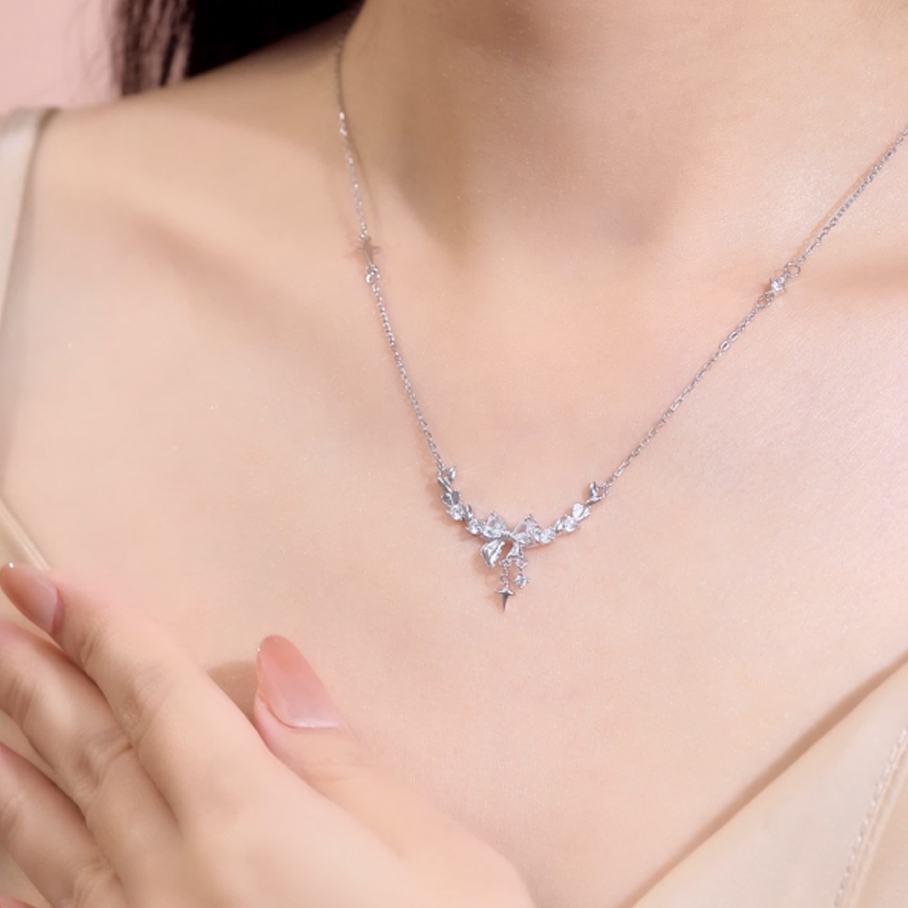 Женские изящные серебряные ожерелья OSSINMI S999