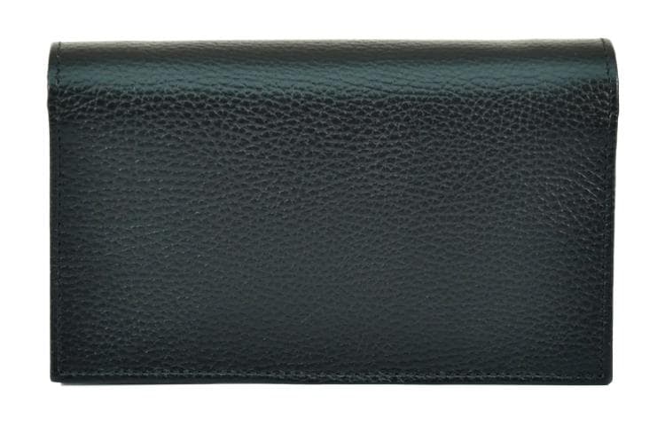 GUCCI Double G Кожаная сумка через плечо с цепочкой WOC, черная