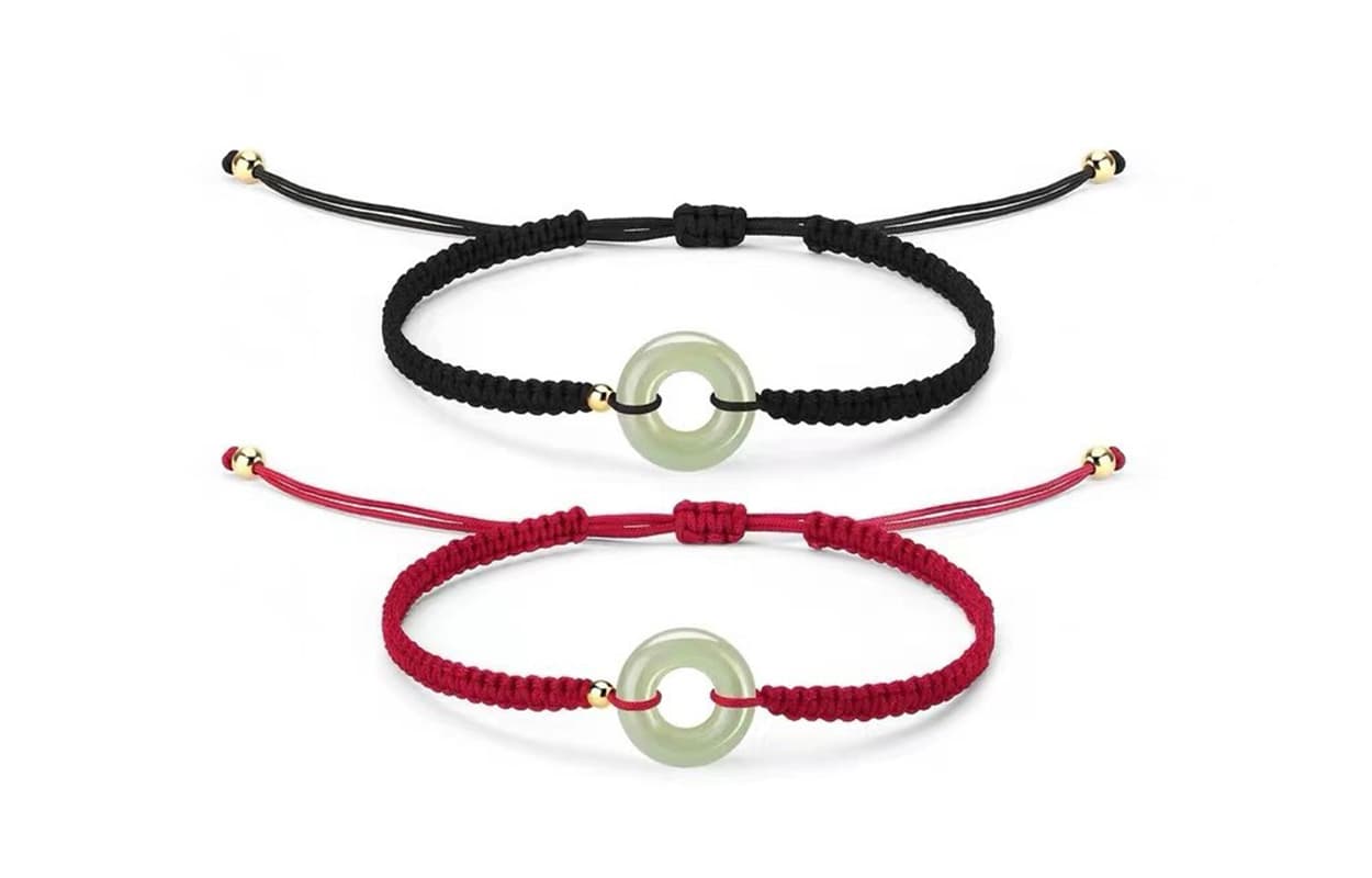 COPI S925 Серебряные браслеты из веревки унисекс черный/красный