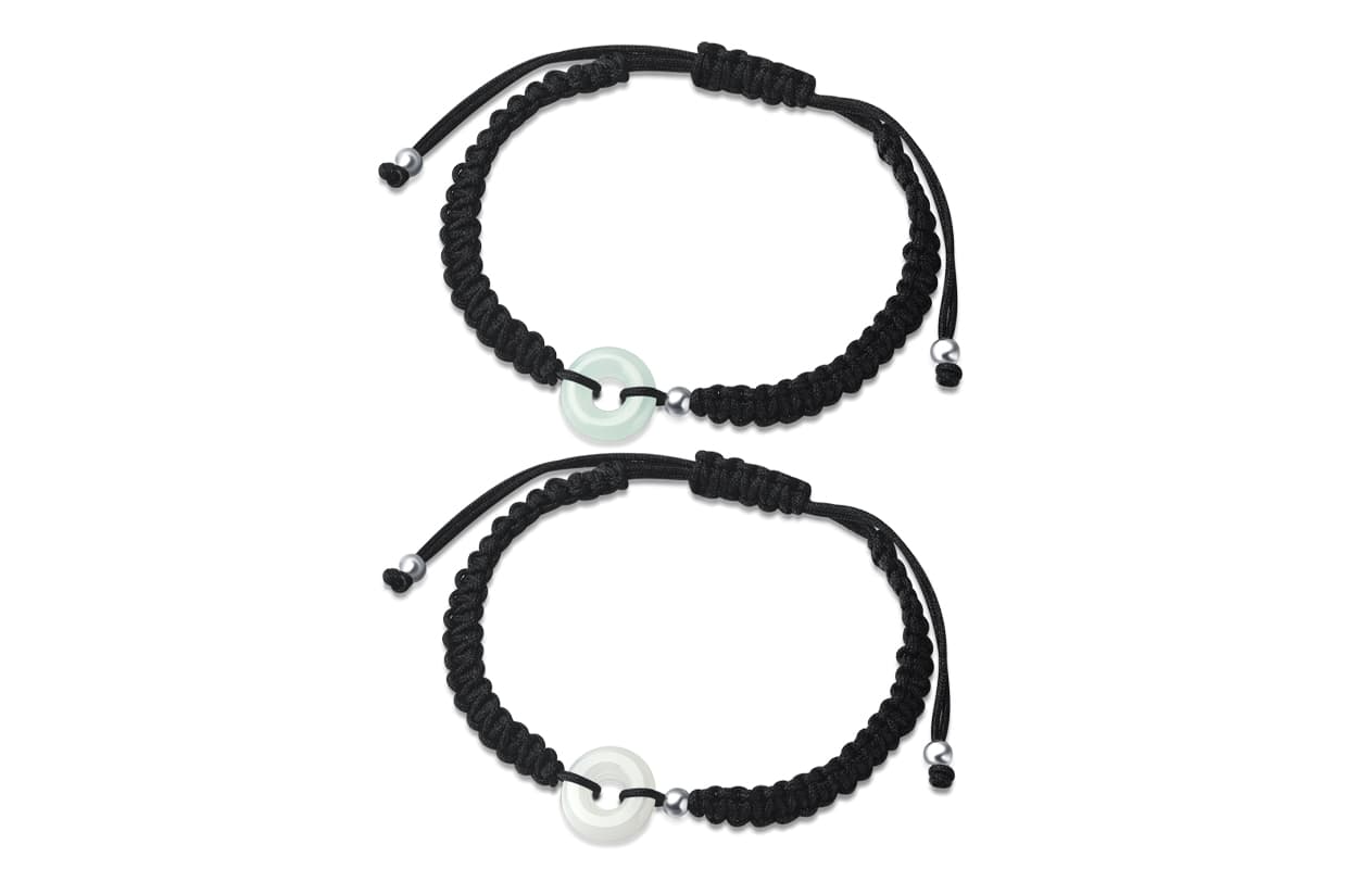 COPI S925 Серебряные браслеты из веревки унисекс черный/красный