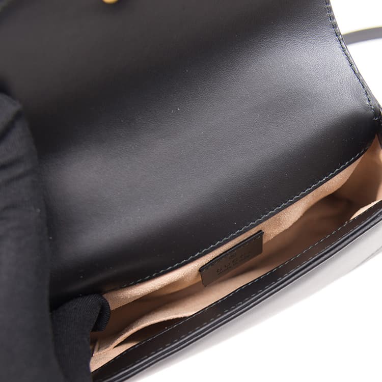 GUCCI GG Marmont Кожаная сумка через плечо Сумка через плечо Мини женская черная