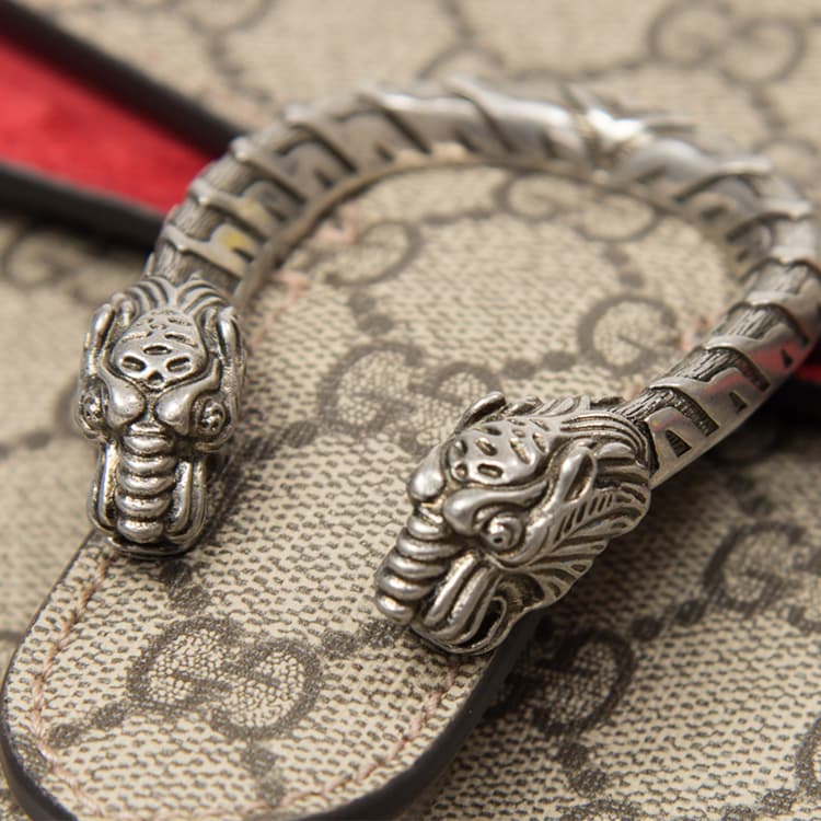 Женская парусиновая сумка GUCCI Dionysus с замшевой цепочкой, сумка через плечо, сумка через плечо