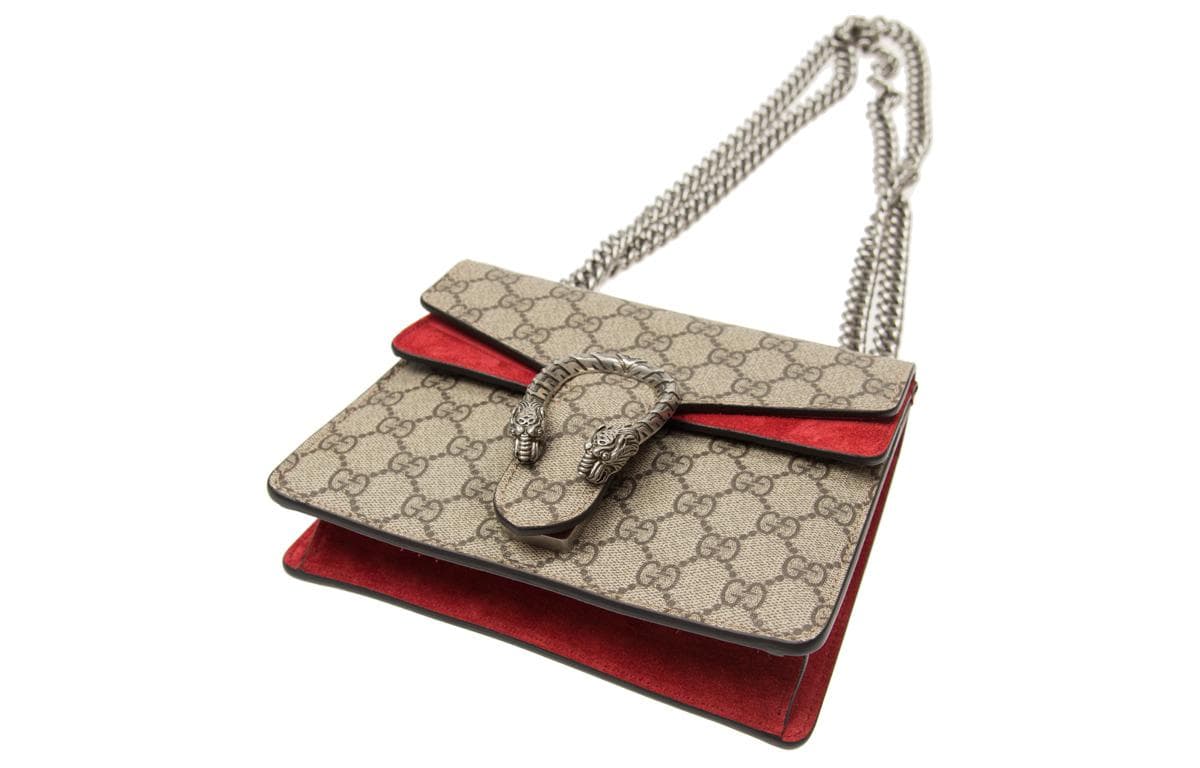Женская парусиновая сумка GUCCI Dionysus с замшевой цепочкой, сумка через плечо, сумка через плечо